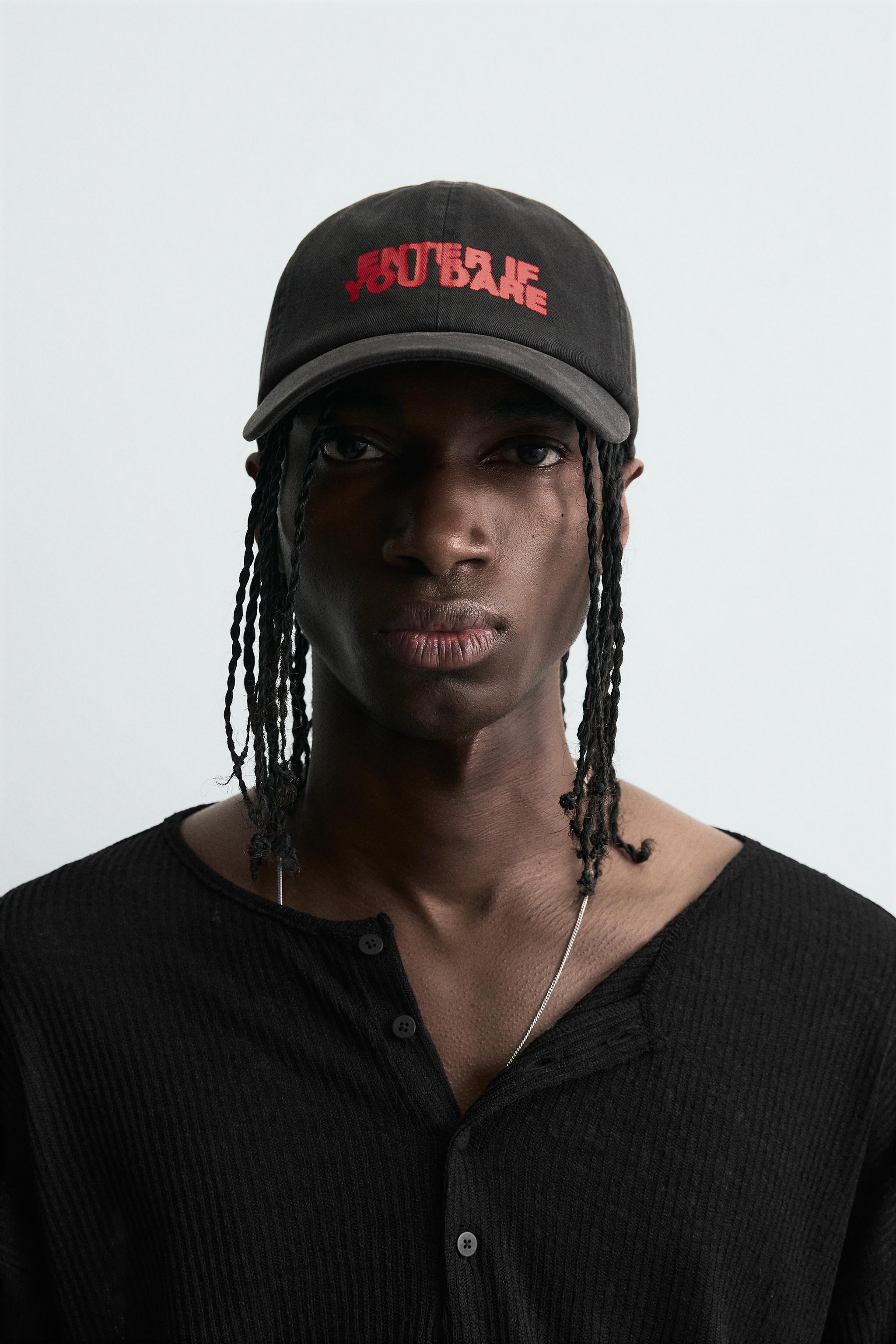 WASHED PRINTED TEXT CAP